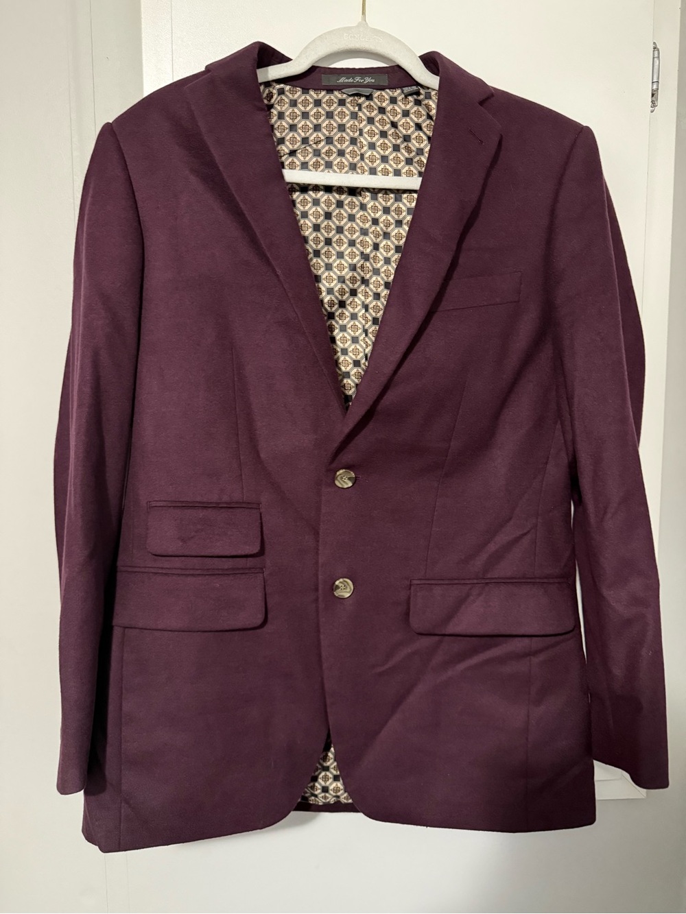 112. Indochino Tailored Wine Blazer Sport Coat - Two-Button Classic